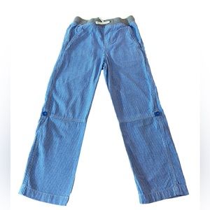 Mini Boden blue and white striped roll up pants size 7